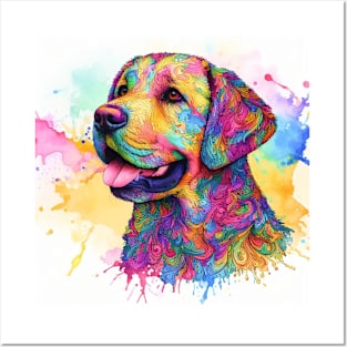 Abstract painting of a Lab looking Dog Posters and Art